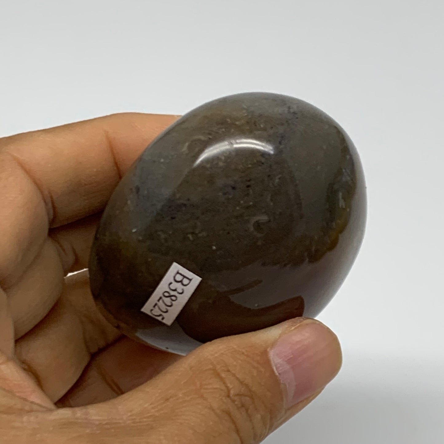 161.2g, 2.4"x2.1"x1.4" Natural Ocean Jasper Palm-Stone Orbicular Jasper, B38225