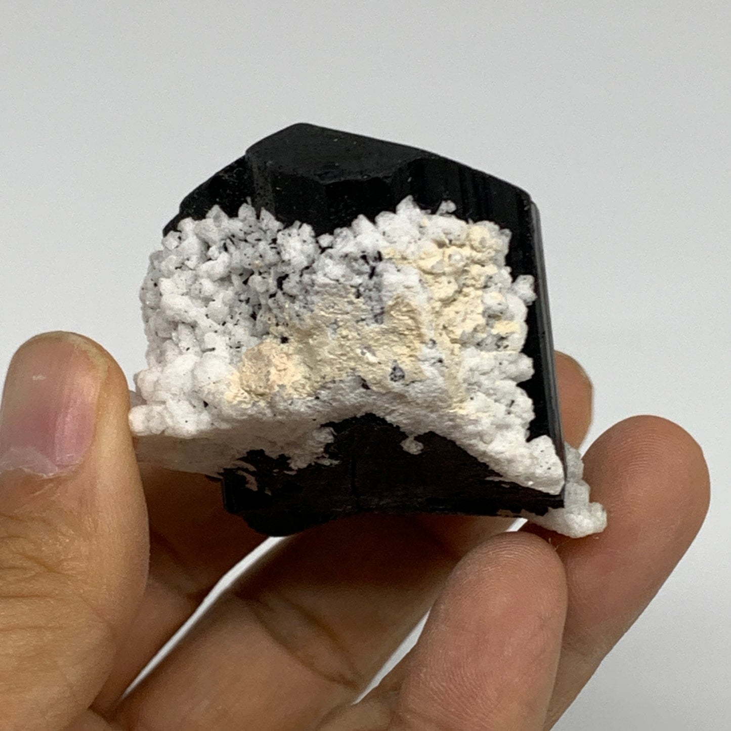 114.8g, 2"x1.8"x1.6", Black Tourmaline Phosphorus Mineral Specimen, B33731