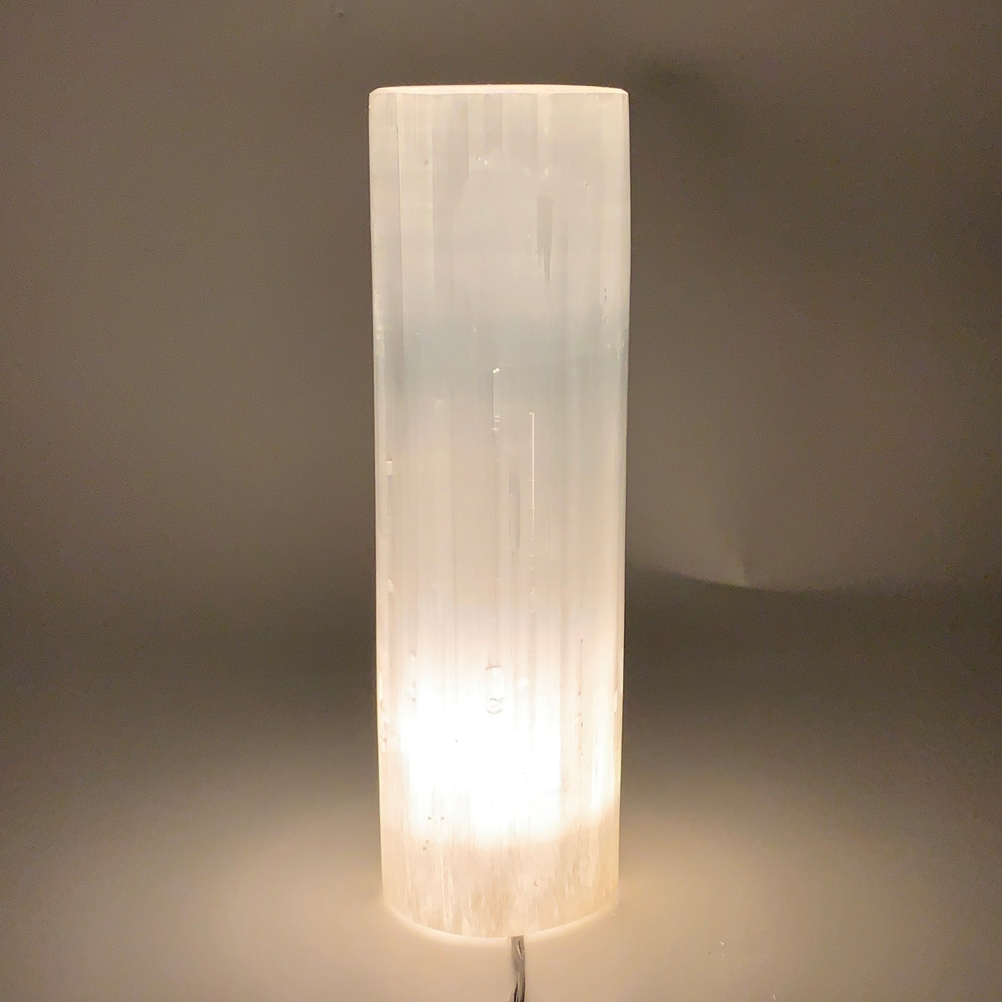 8.1 lbs, 11.5"x3.5" Cylinder Selenite (Satin Spar) Lamp Tower W/Chord, B35820