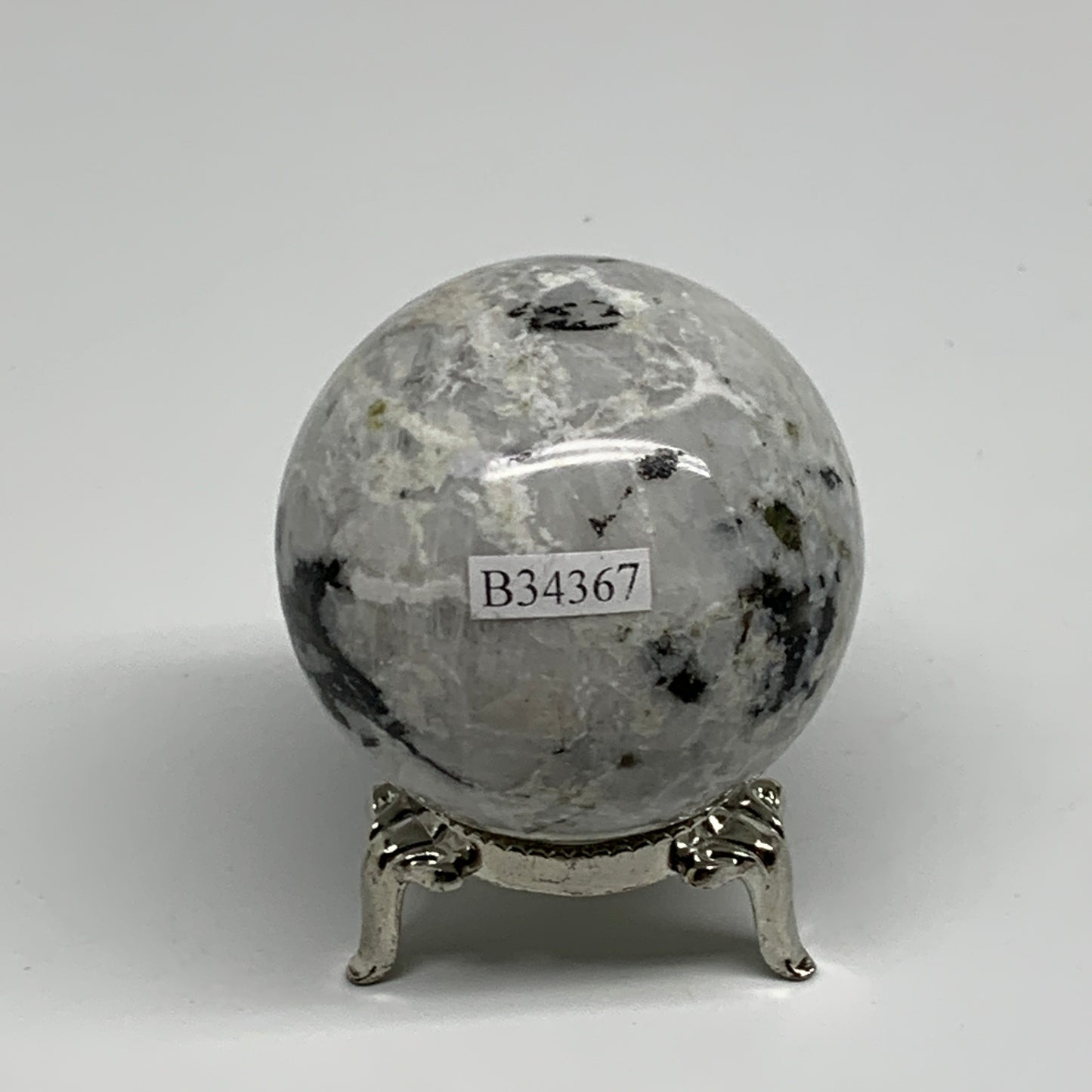 171.9g, 2"(50mm), Natural Rainbow Moonstone Sphere Ball Gemstone, B34367