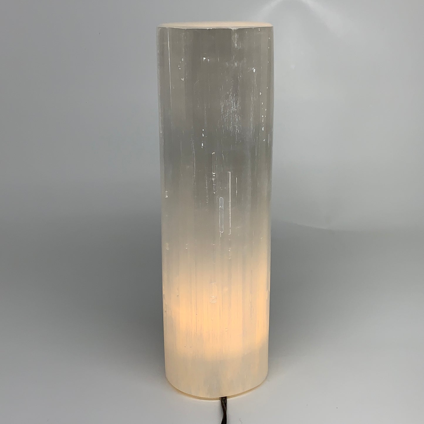 8.1 lbs, 11.5"x3.5" Cylinder Selenite (Satin Spar) Lamp Tower W/Chord, B35820