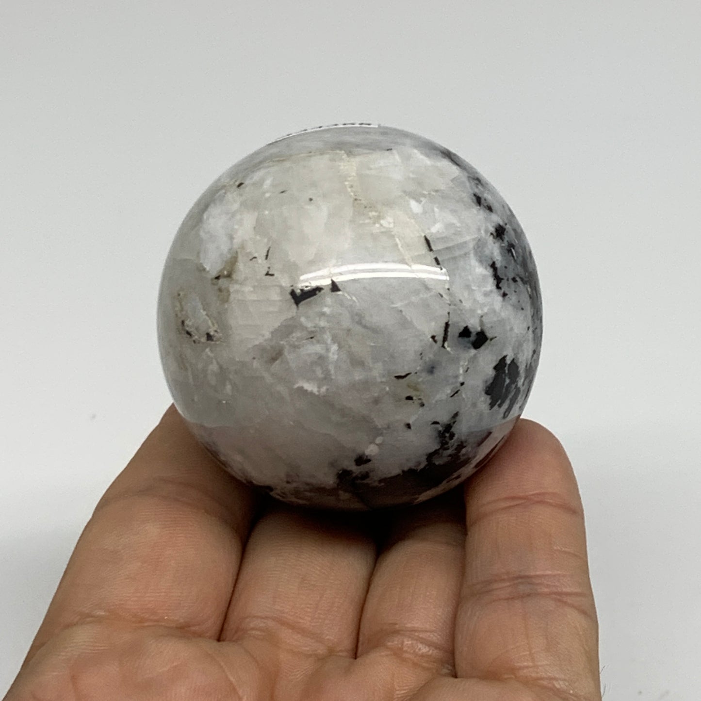 167.6g, 1.9"(49mm), Natural Rainbow Moonstone Sphere Ball Gemstone, B34368