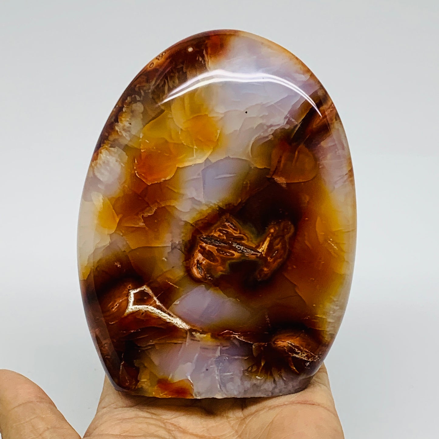 1.46 lbs, 4.5"x3.5"x1.6"Natural Red Carnelian Freeform Polished Gemstone, B37376