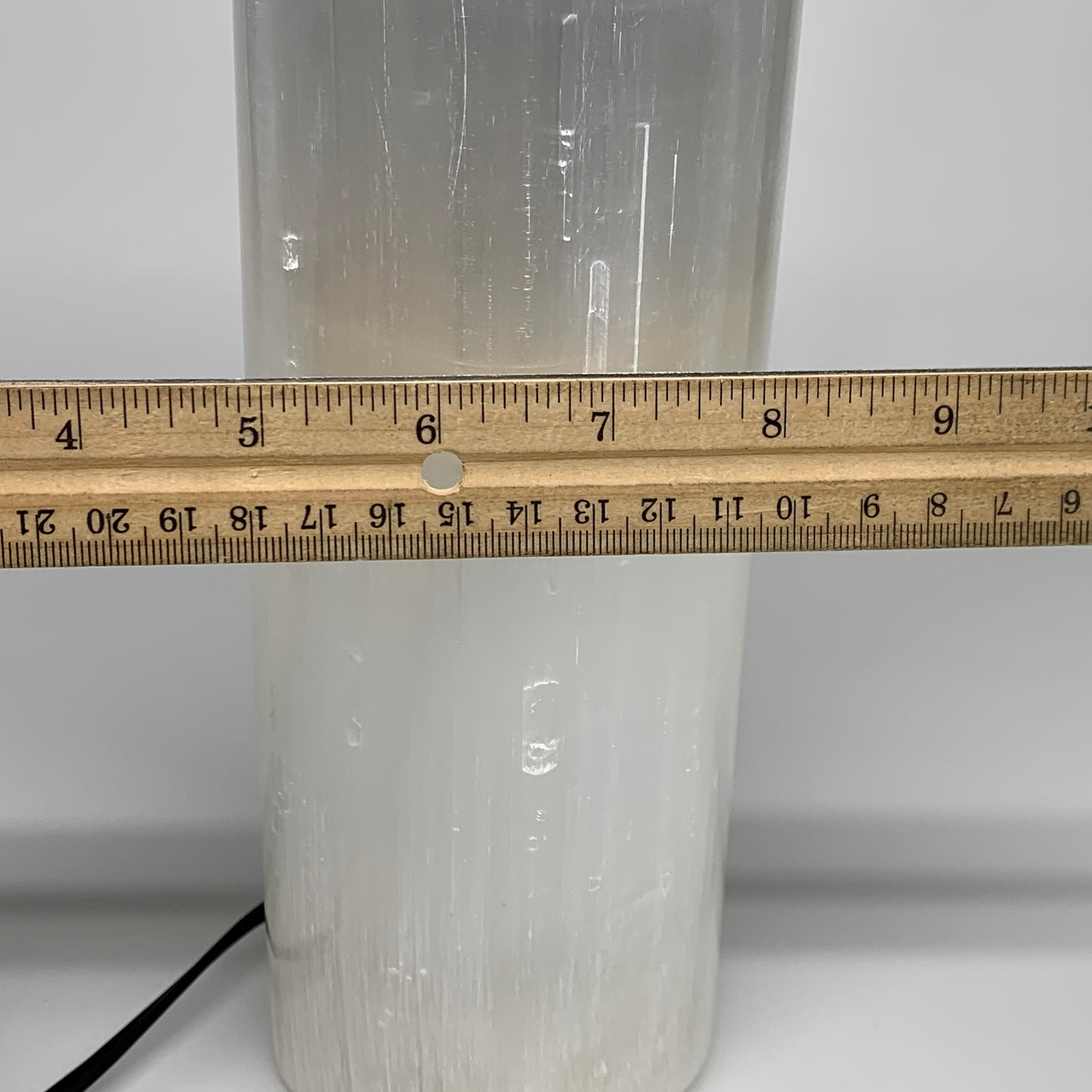 8.1 lbs, 11.5"x3.5" Cylinder Selenite (Satin Spar) Lamp Tower W/Chord, B35820