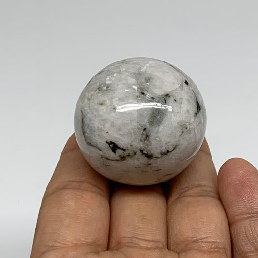 78.5g, 1.5"(38mm), Natural Rainbow Moonstone Sphere Ball Gemstone, B35155