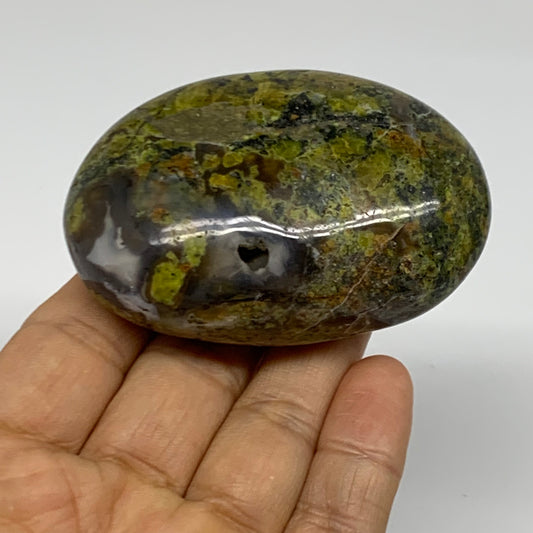 127.4g, 2.8"x1.9"x1.2", Green Opal Crystal PalmStone Polished Reiki, B38227