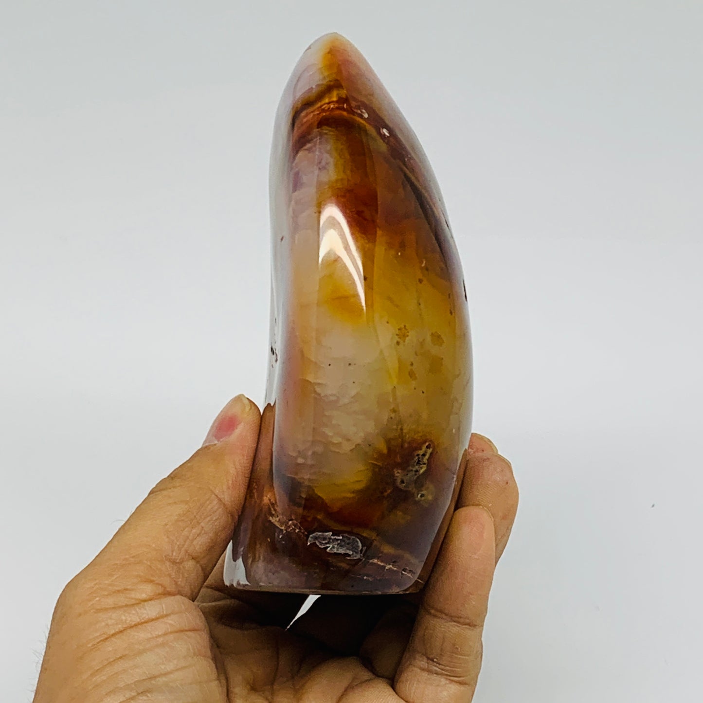 1.46 lbs, 4.5"x3.5"x1.6"Natural Red Carnelian Freeform Polished Gemstone, B37376