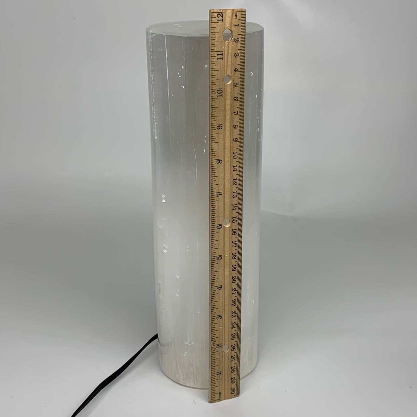8.1 lbs, 11.5"x3.5" Cylinder Selenite (Satin Spar) Lamp Tower W/Chord, B35820