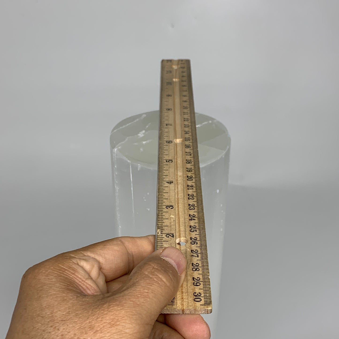 8.1 lbs, 11.5"x3.5" Cylinder Selenite (Satin Spar) Lamp Tower W/Chord, B35820