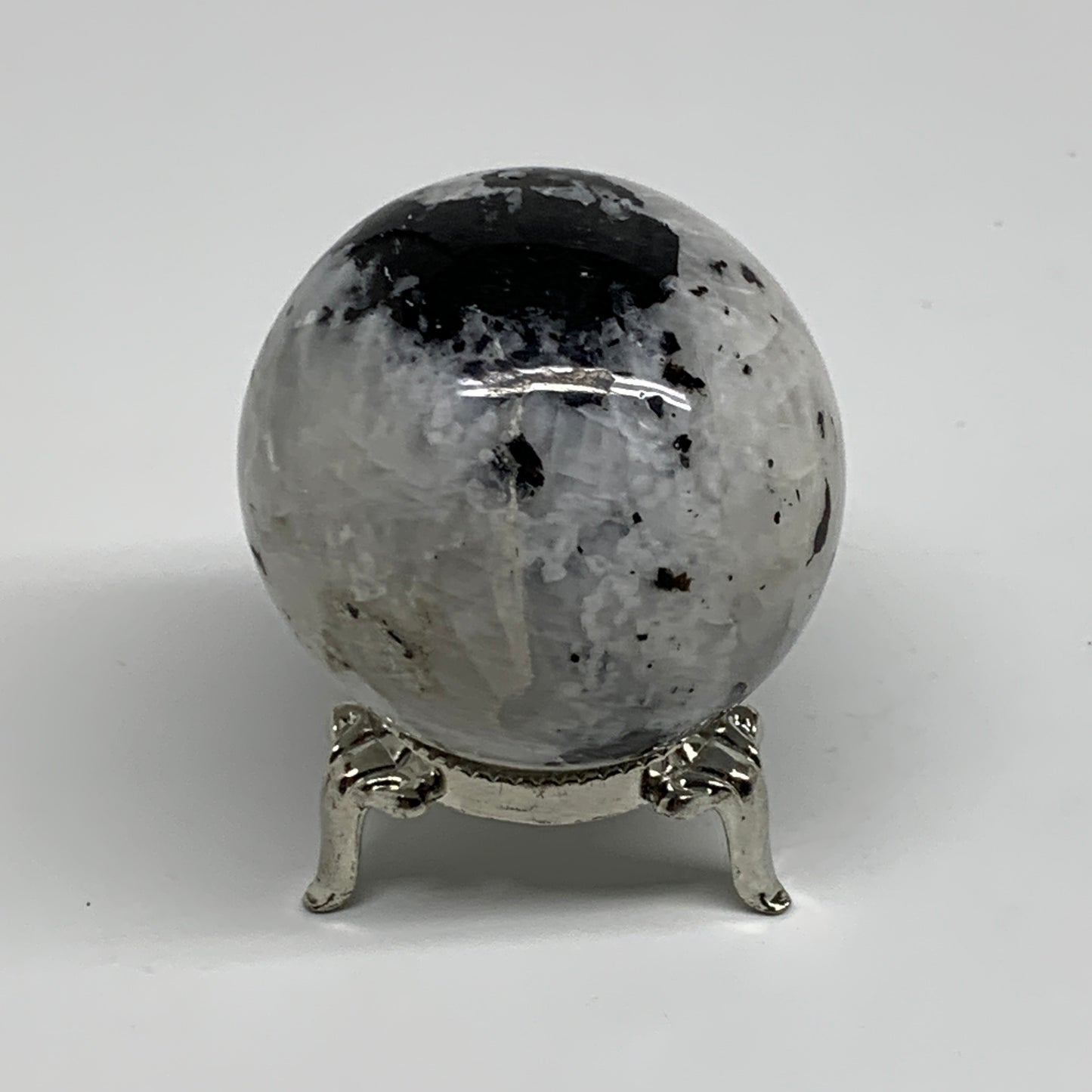 167.6g, 1.9"(49mm), Natural Rainbow Moonstone Sphere Ball Gemstone, B34368