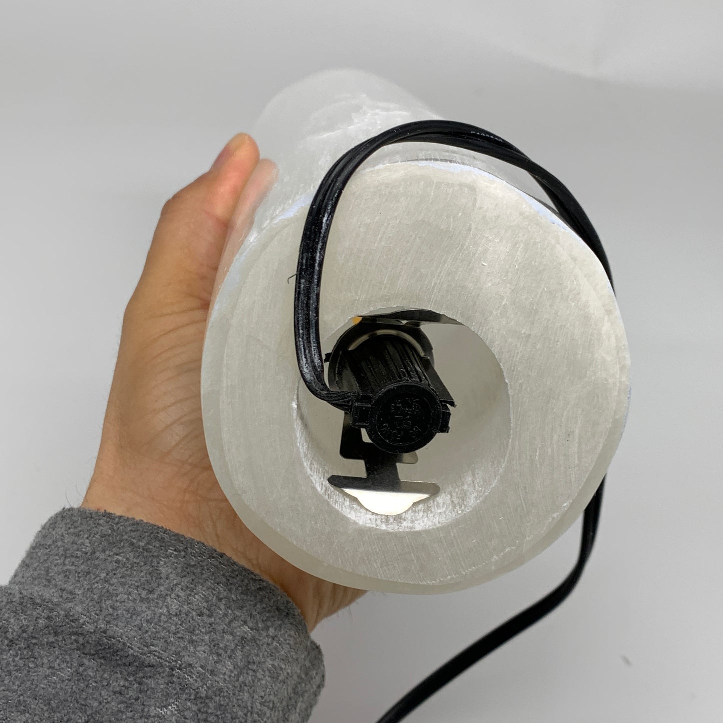 8.1 lbs, 11.5"x3.5" Cylinder Selenite (Satin Spar) Lamp Tower W/Chord, B35820