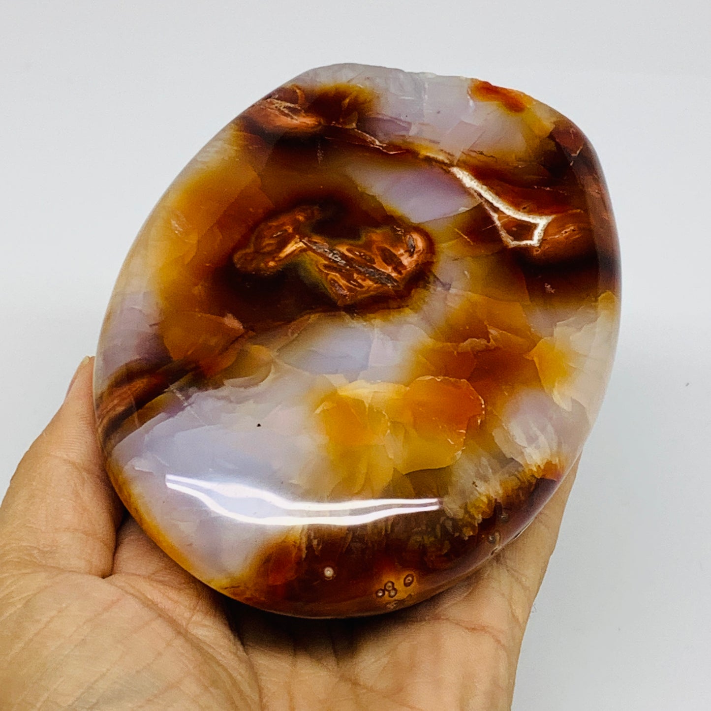 1.46 lbs, 4.5"x3.5"x1.6"Natural Red Carnelian Freeform Polished Gemstone, B37376