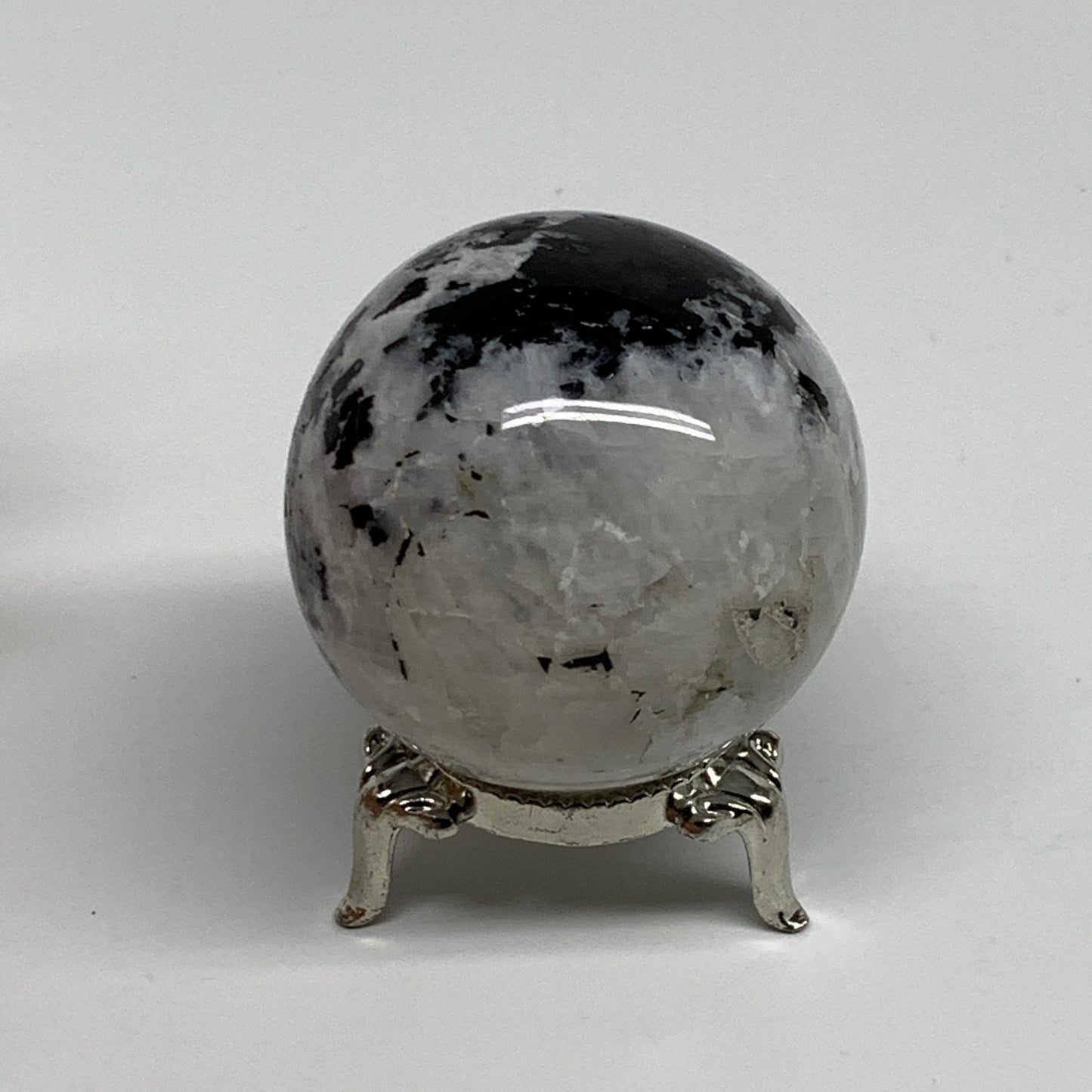 167.6g, 1.9"(49mm), Natural Rainbow Moonstone Sphere Ball Gemstone, B34368