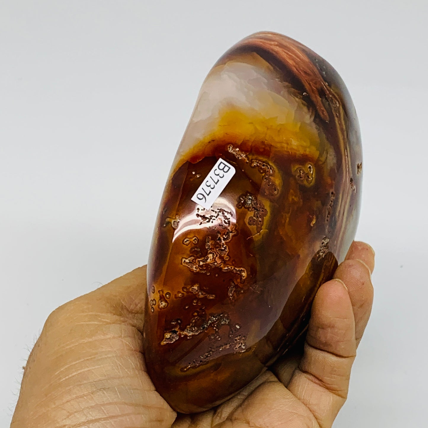 1.46 lbs, 4.5"x3.5"x1.6"Natural Red Carnelian Freeform Polished Gemstone, B37376