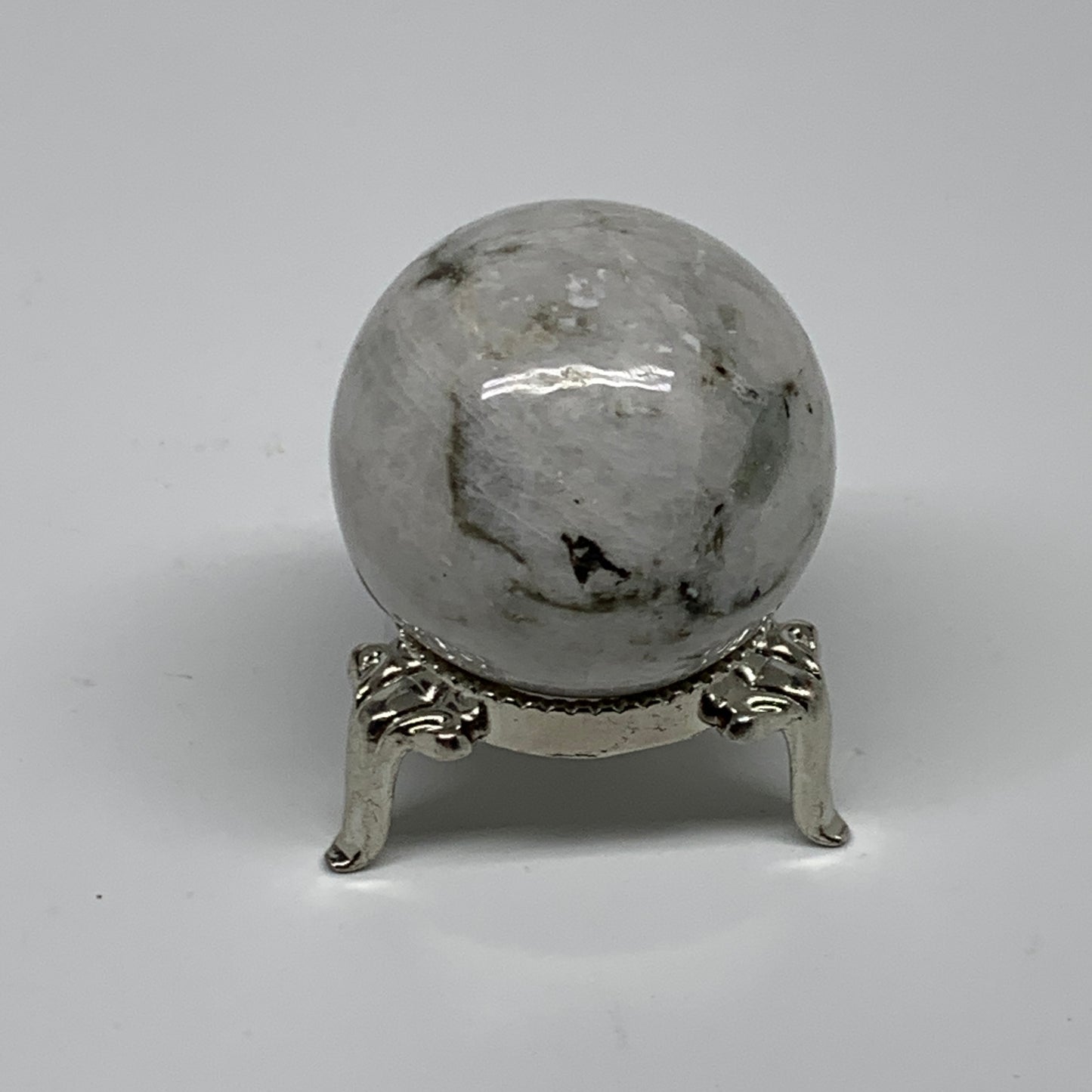 78.5g, 1.5"(38mm), Natural Rainbow Moonstone Sphere Ball Gemstone, B35155