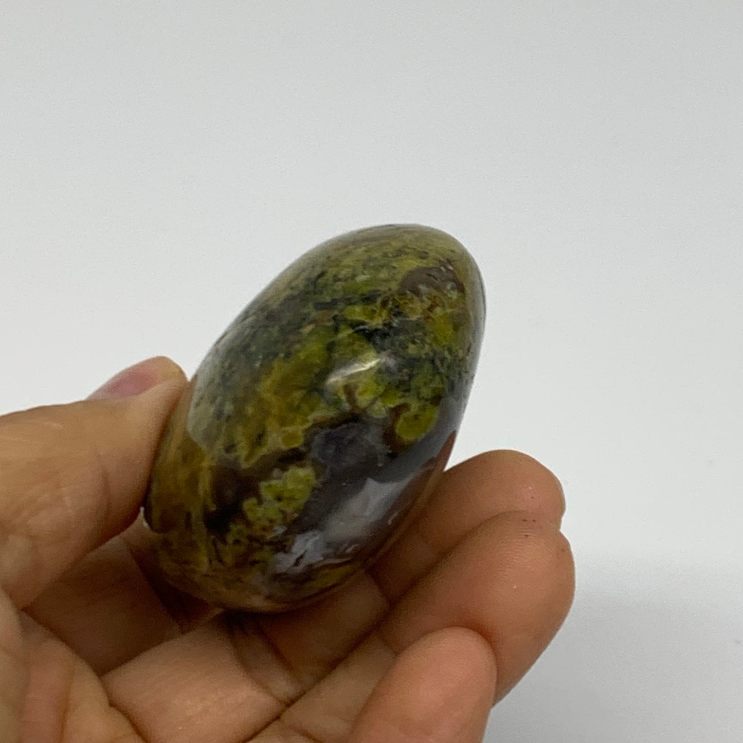 127.4g, 2.8"x1.9"x1.2", Green Opal Crystal PalmStone Polished Reiki, B38227