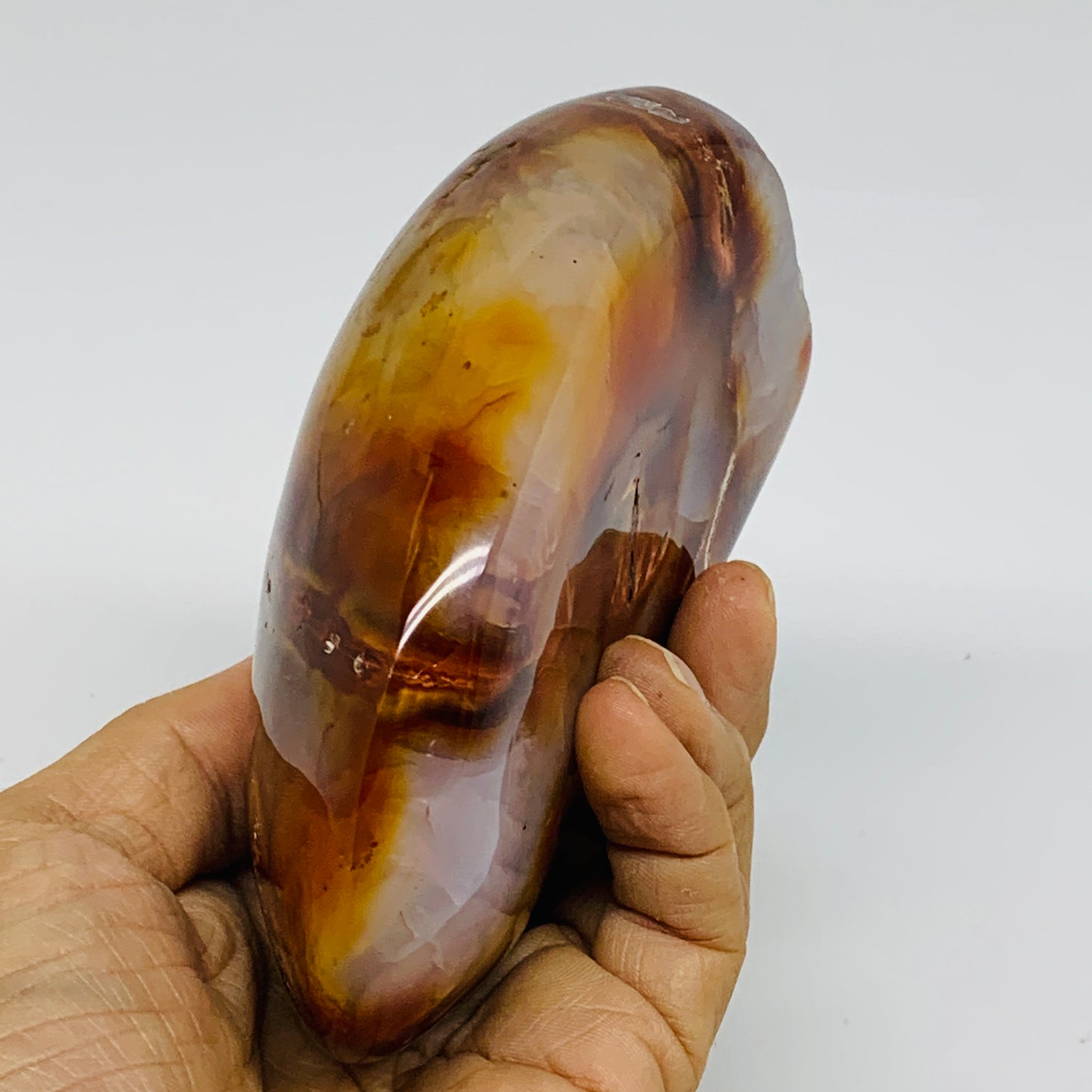 1.46 lbs, 4.5"x3.5"x1.6"Natural Red Carnelian Freeform Polished Gemstone, B37376