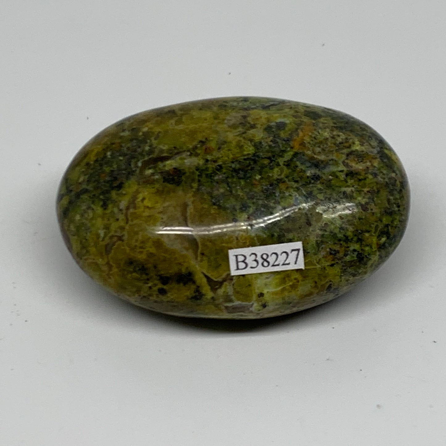 127.4g, 2.8"x1.9"x1.2", Green Opal Crystal PalmStone Polished Reiki, B38227