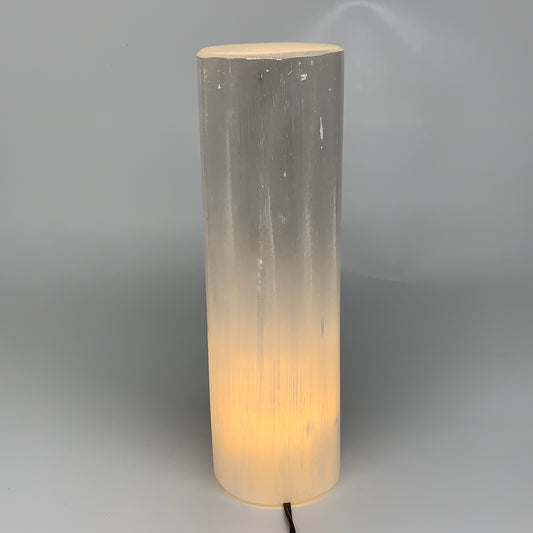 9 lbs, 11.75"x3.6" Cylinder Selenite (Satin Spar) Lamp Tower W/Chord, B35821