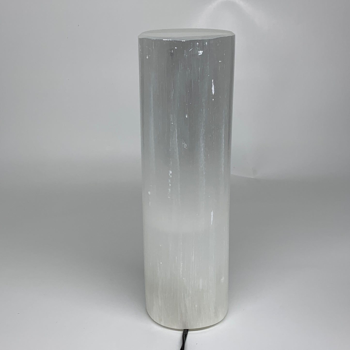 9 lbs, 11.75"x3.6" Cylinder Selenite (Satin Spar) Lamp Tower W/Chord, B35821