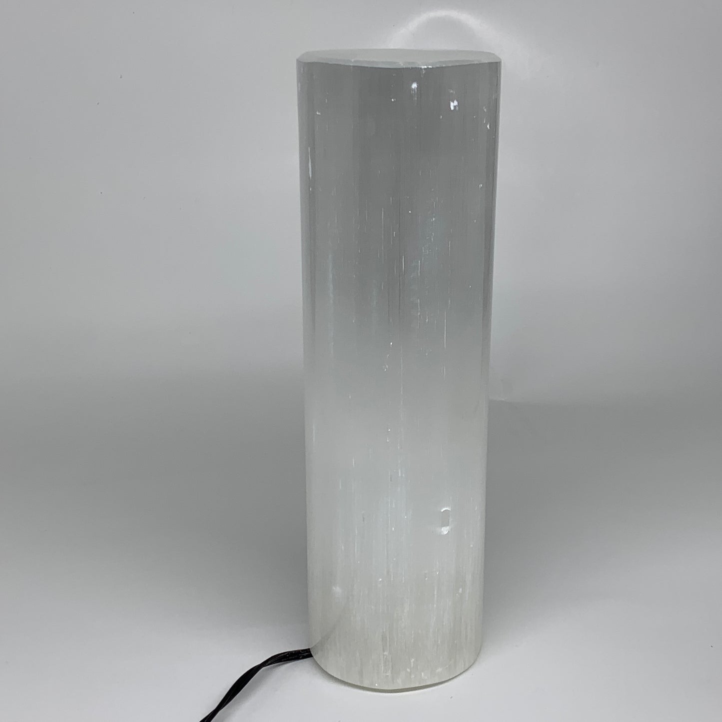 9 lbs, 11.75"x3.6" Cylinder Selenite (Satin Spar) Lamp Tower W/Chord, B35821