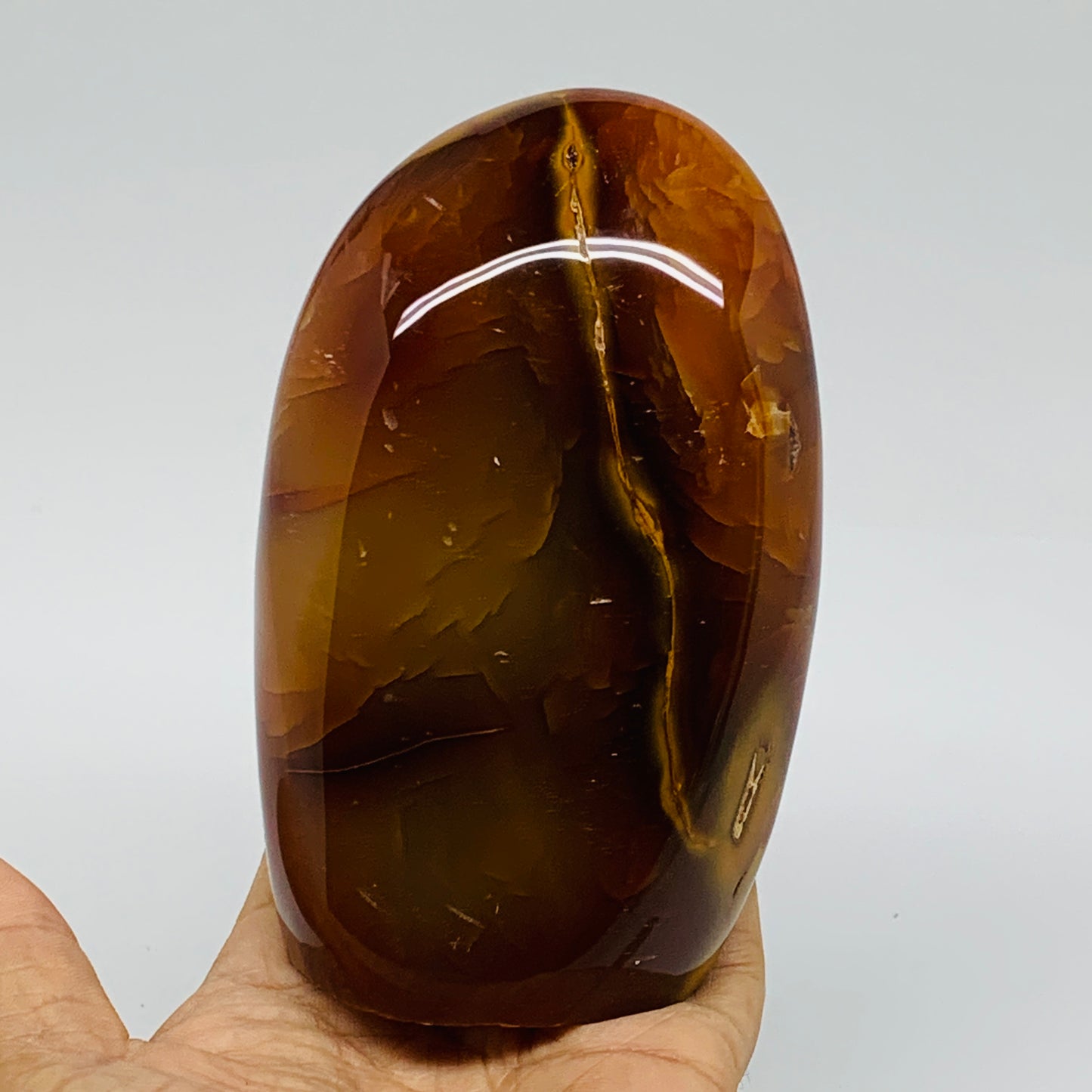 1.5 lbs, 4.9"x3"x1.9"Natural Red Carnelian Freeform Polished Gemstone, B37377