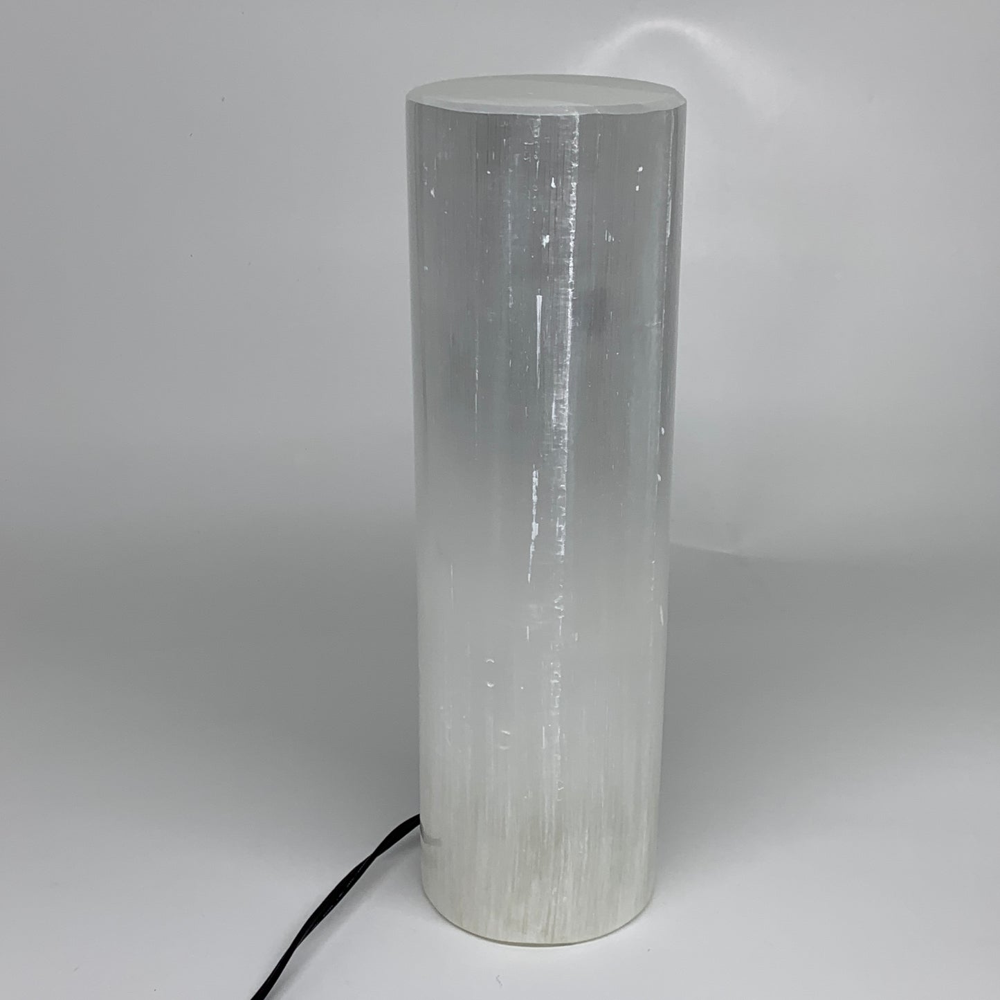 9 lbs, 11.75"x3.6" Cylinder Selenite (Satin Spar) Lamp Tower W/Chord, B35821