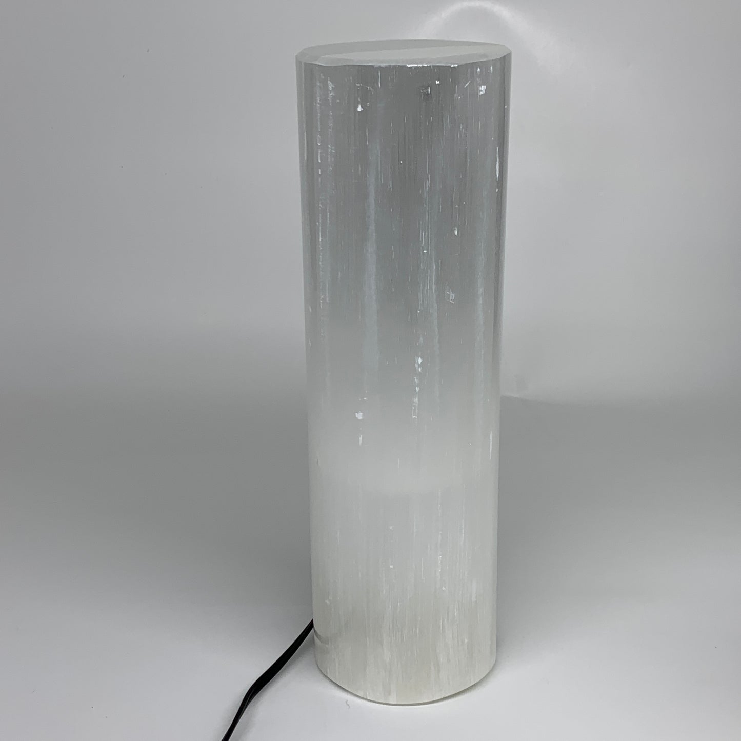 9 lbs, 11.75"x3.6" Cylinder Selenite (Satin Spar) Lamp Tower W/Chord, B35821