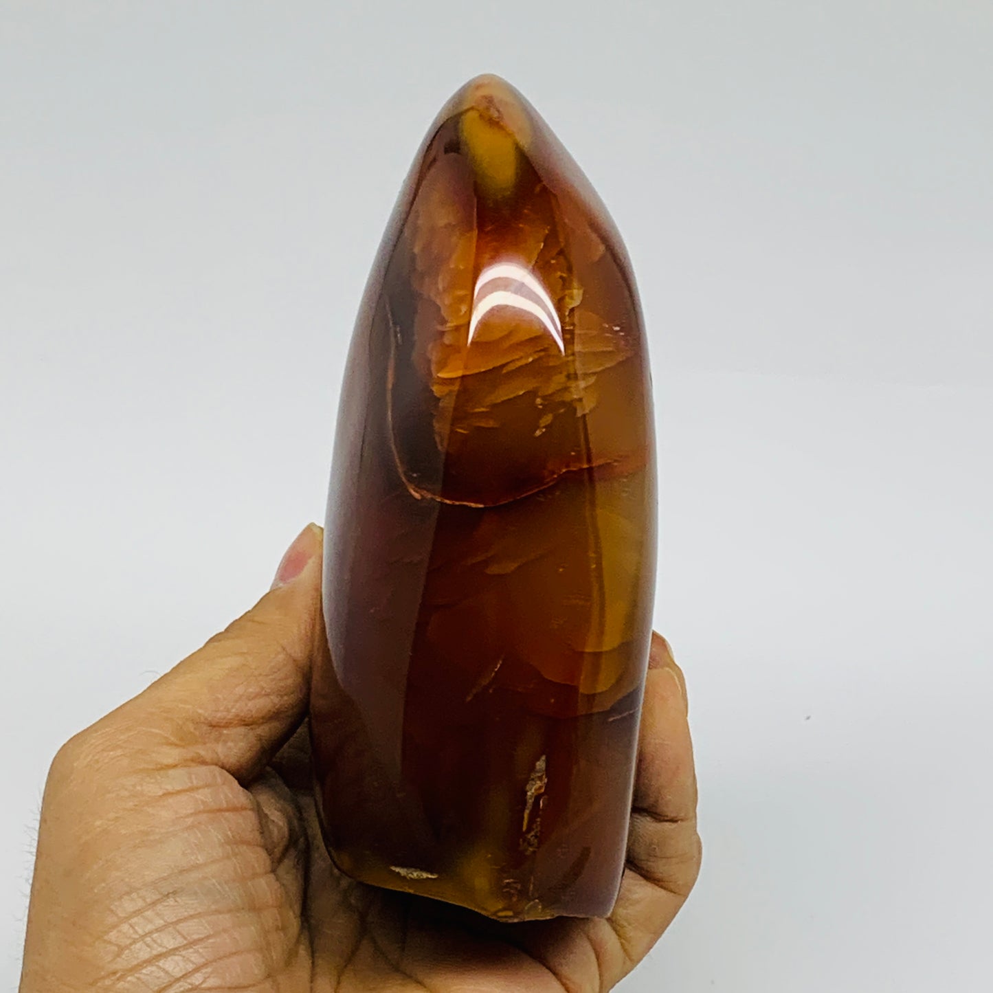 1.5 lbs, 4.9"x3"x1.9"Natural Red Carnelian Freeform Polished Gemstone, B37377