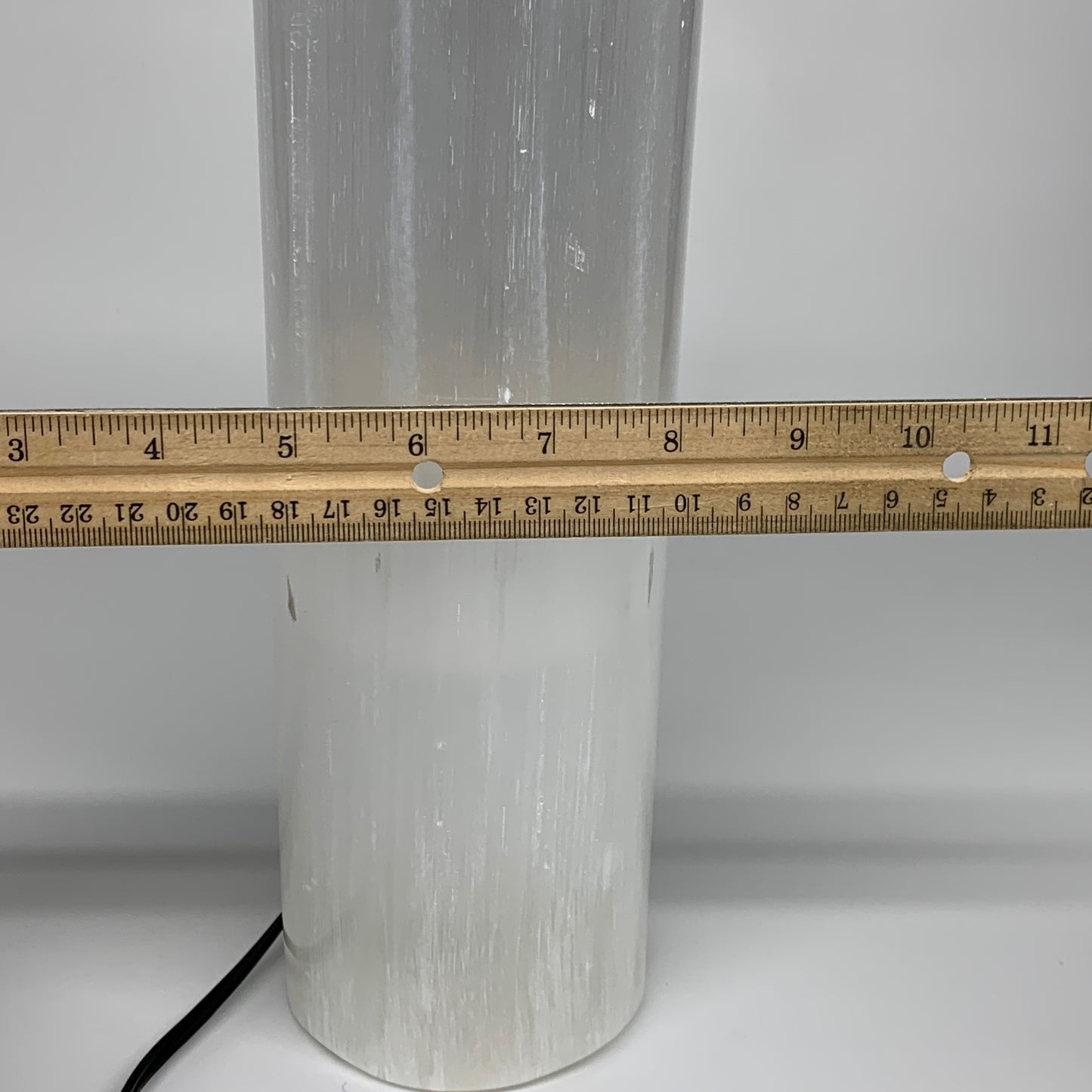 9 lbs, 11.75"x3.6" Cylinder Selenite (Satin Spar) Lamp Tower W/Chord, B35821