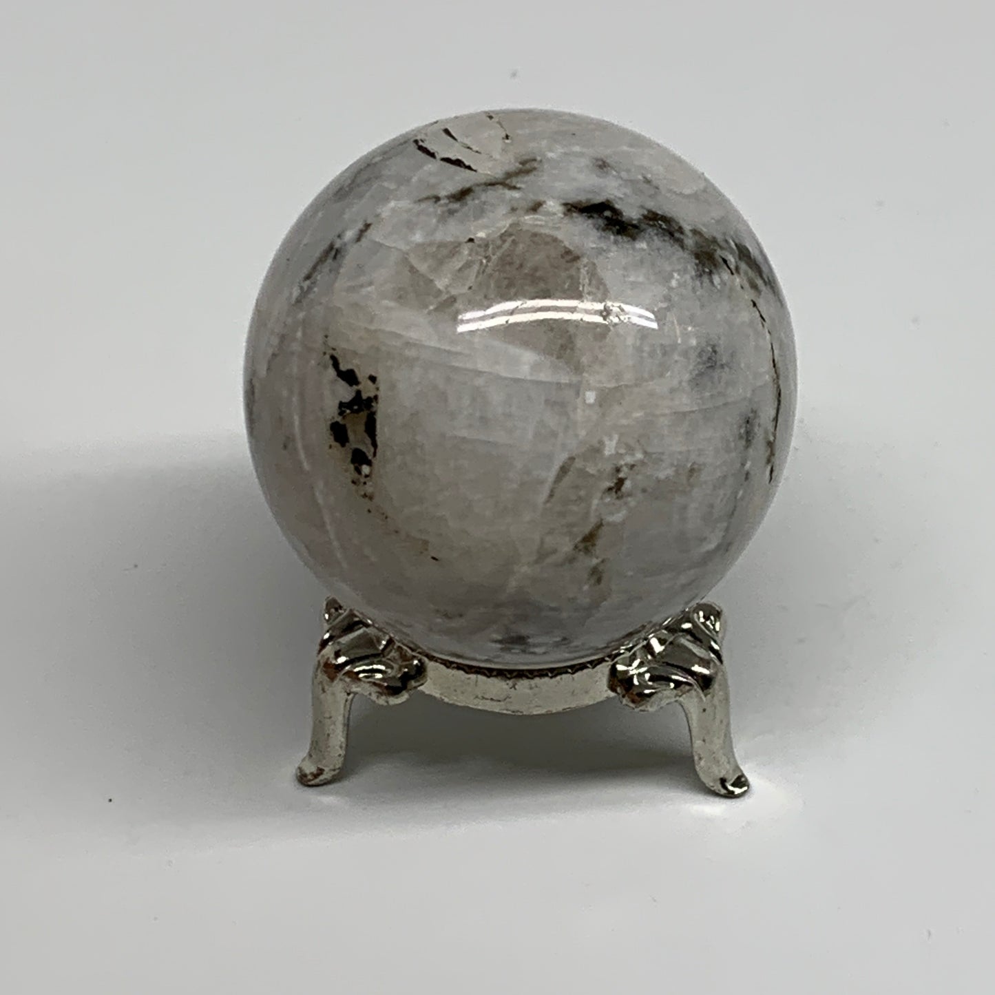 158.2g, 1.9"(48mm), Natural Rainbow Moonstone Sphere Ball Gemstone, B34369