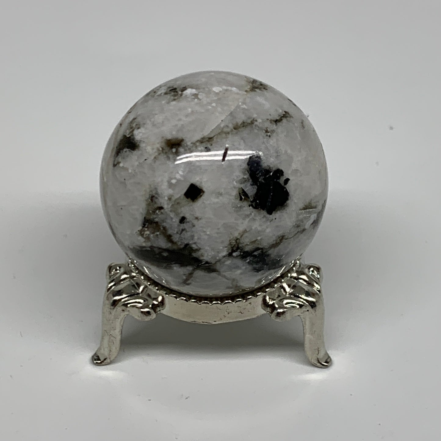 73.2g, 1.5"(38mm), Natural Rainbow Moonstone Sphere Ball Gemstone, B35156