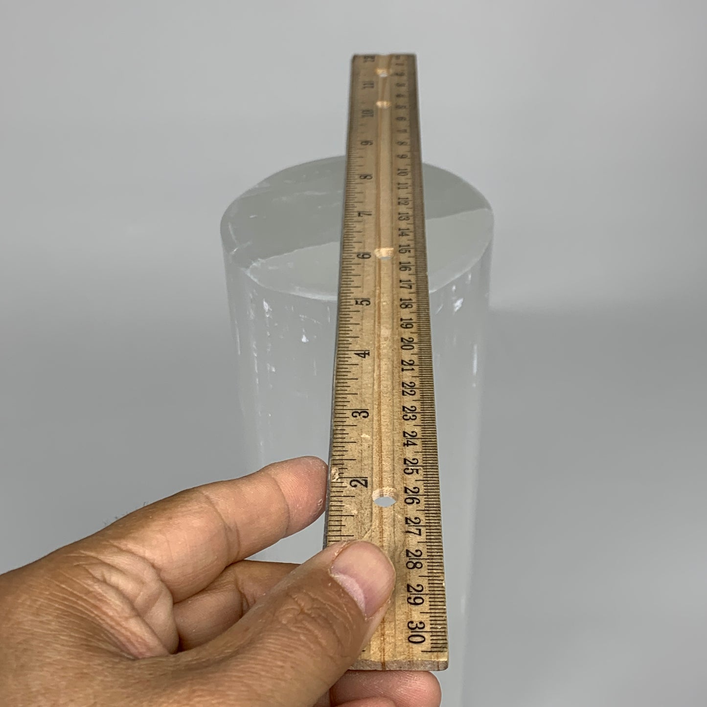 9 lbs, 11.75"x3.6" Cylinder Selenite (Satin Spar) Lamp Tower W/Chord, B35821