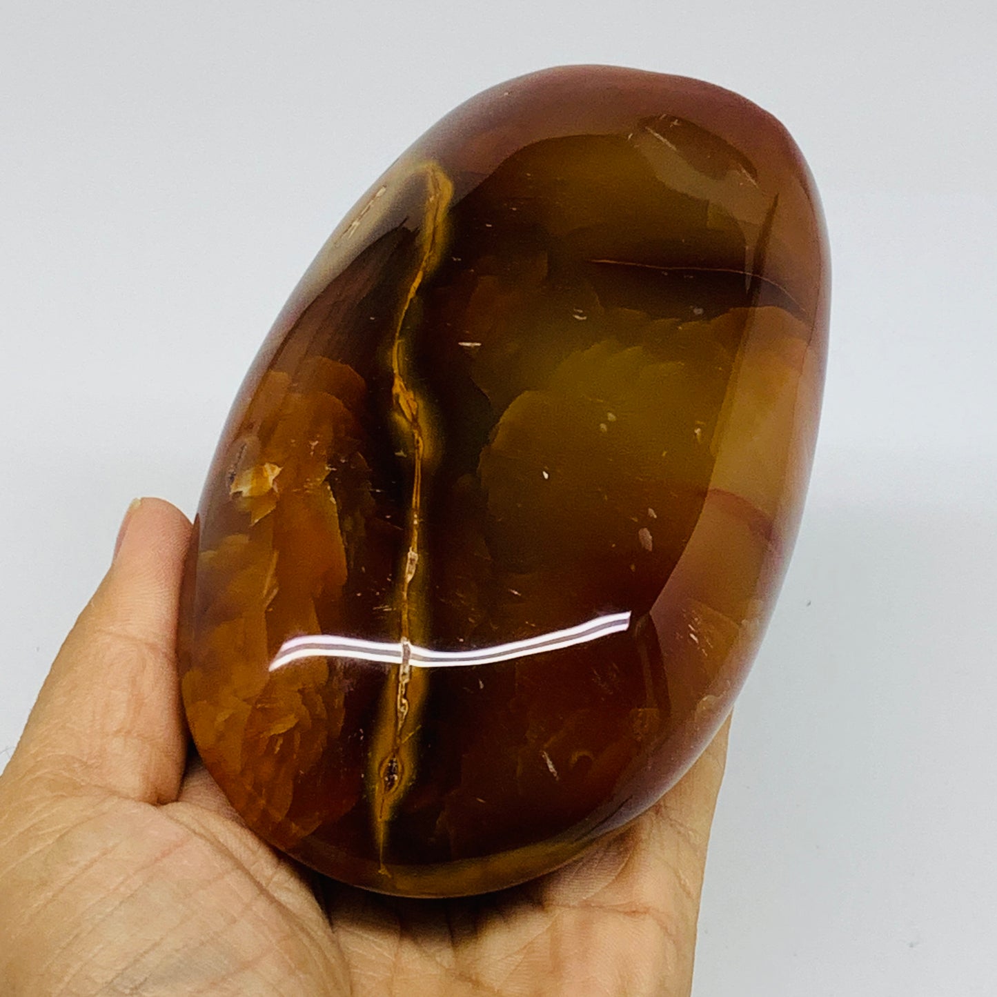 1.5 lbs, 4.9"x3"x1.9"Natural Red Carnelian Freeform Polished Gemstone, B37377