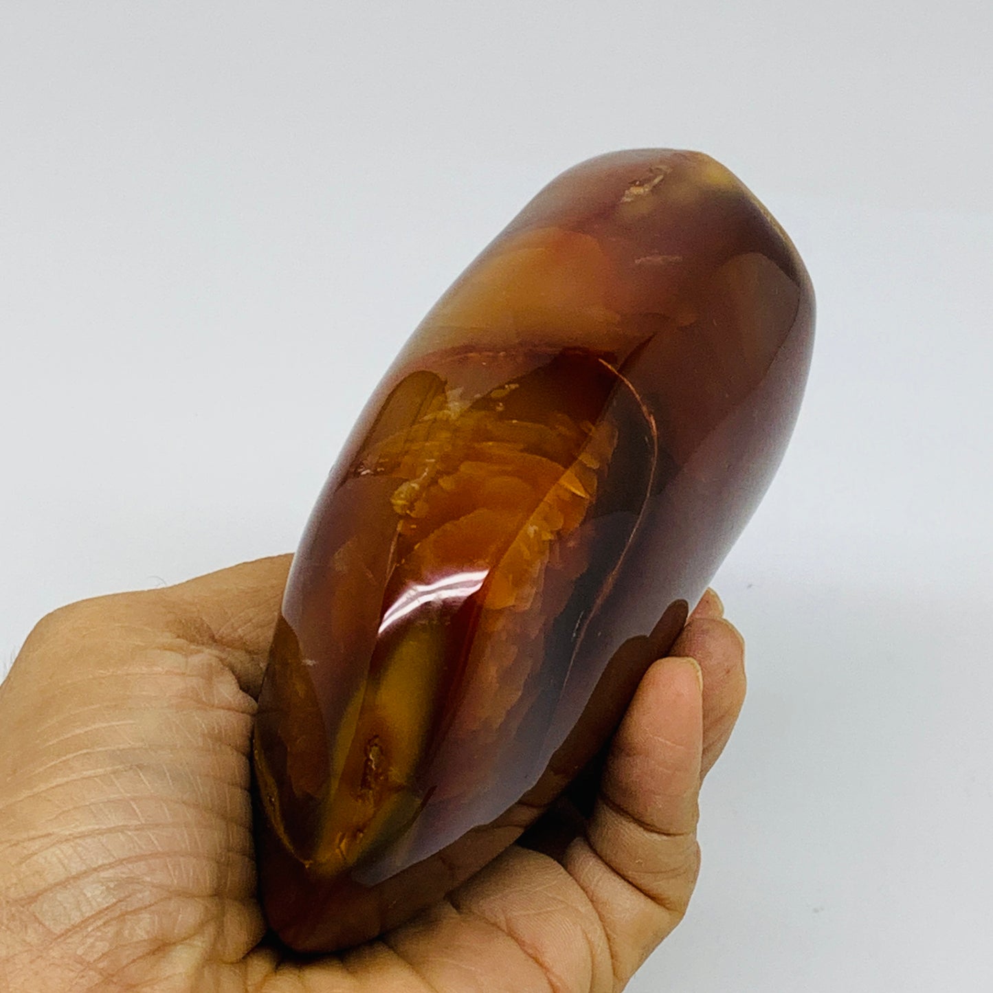 1.5 lbs, 4.9"x3"x1.9"Natural Red Carnelian Freeform Polished Gemstone, B37377