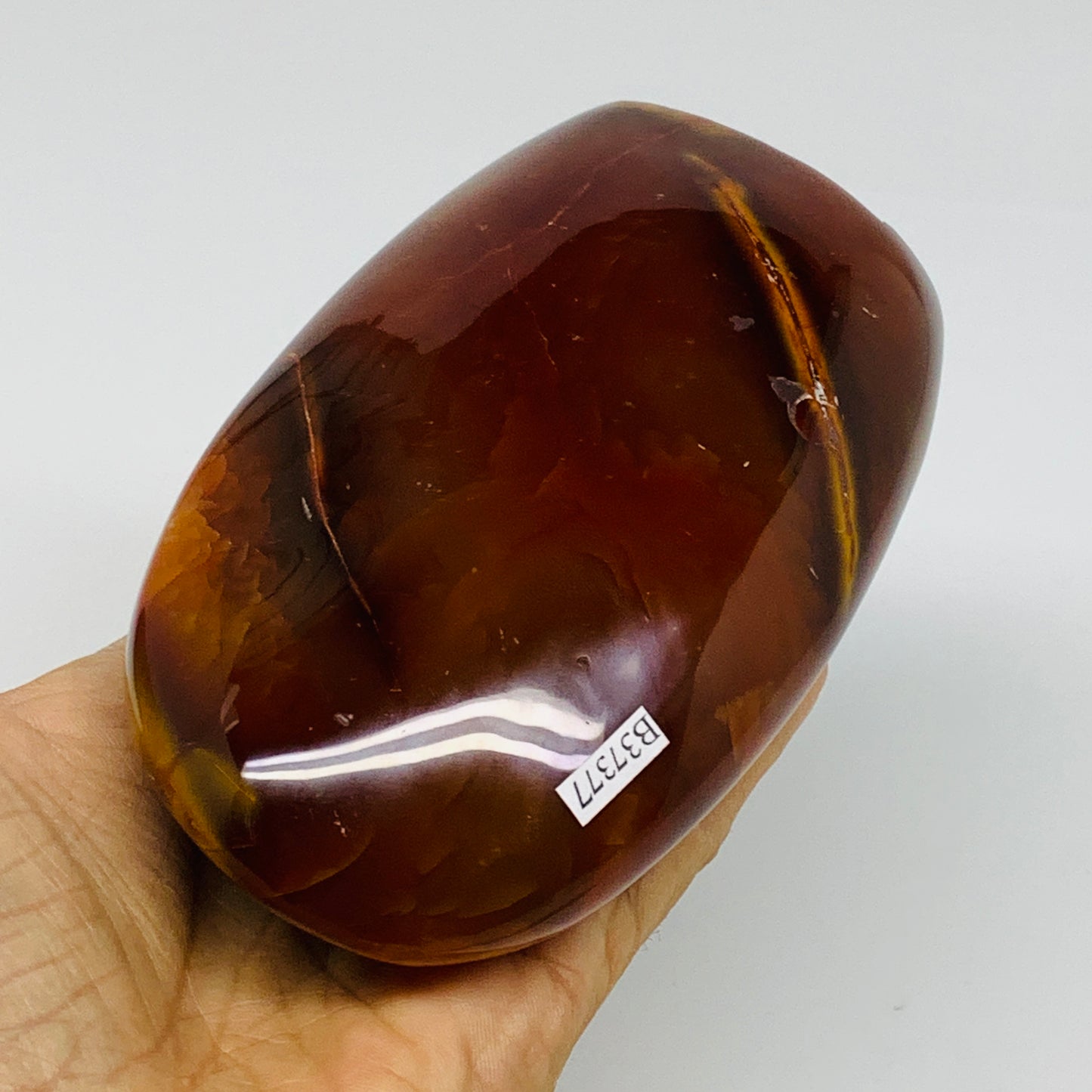 1.5 lbs, 4.9"x3"x1.9"Natural Red Carnelian Freeform Polished Gemstone, B37377