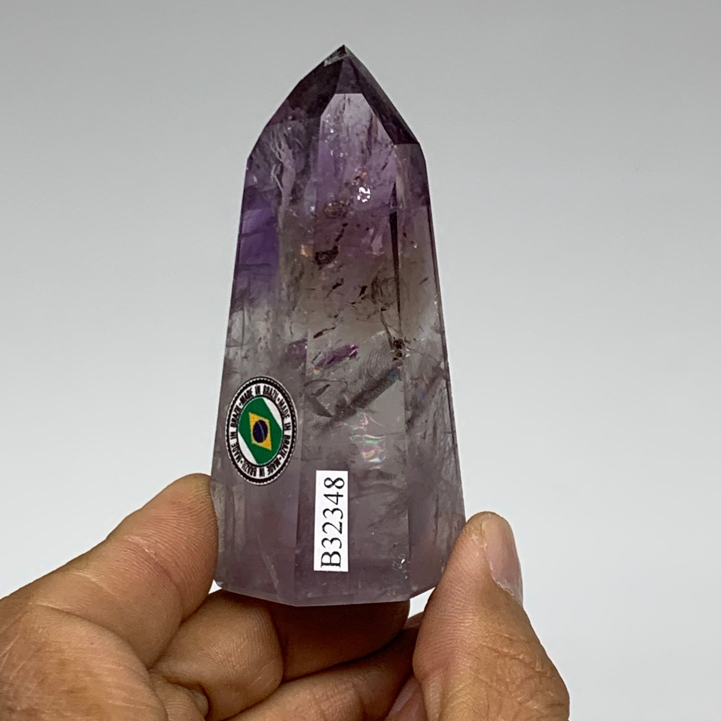 98.7g, 2.9"x1.4"x1.2", Natural Amethyst Tower Point Obelisk @Brazil, B32348