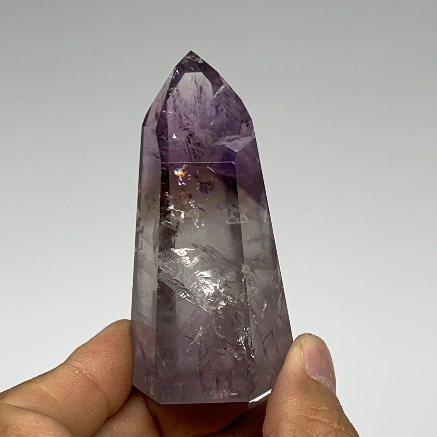 98.7g, 2.9"x1.4"x1.2", Natural Amethyst Tower Point Obelisk @Brazil, B32348