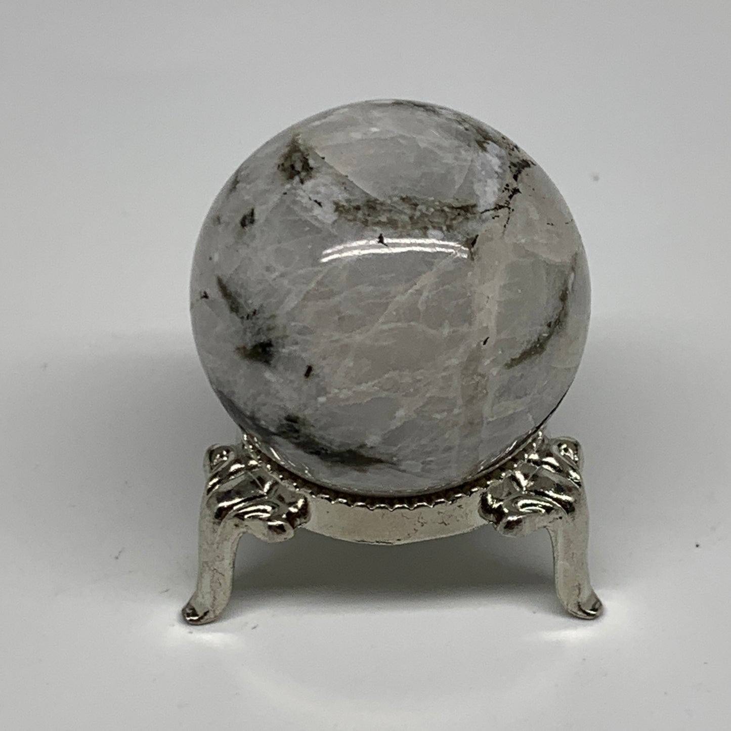 73.2g, 1.5"(38mm), Natural Rainbow Moonstone Sphere Ball Gemstone, B35156