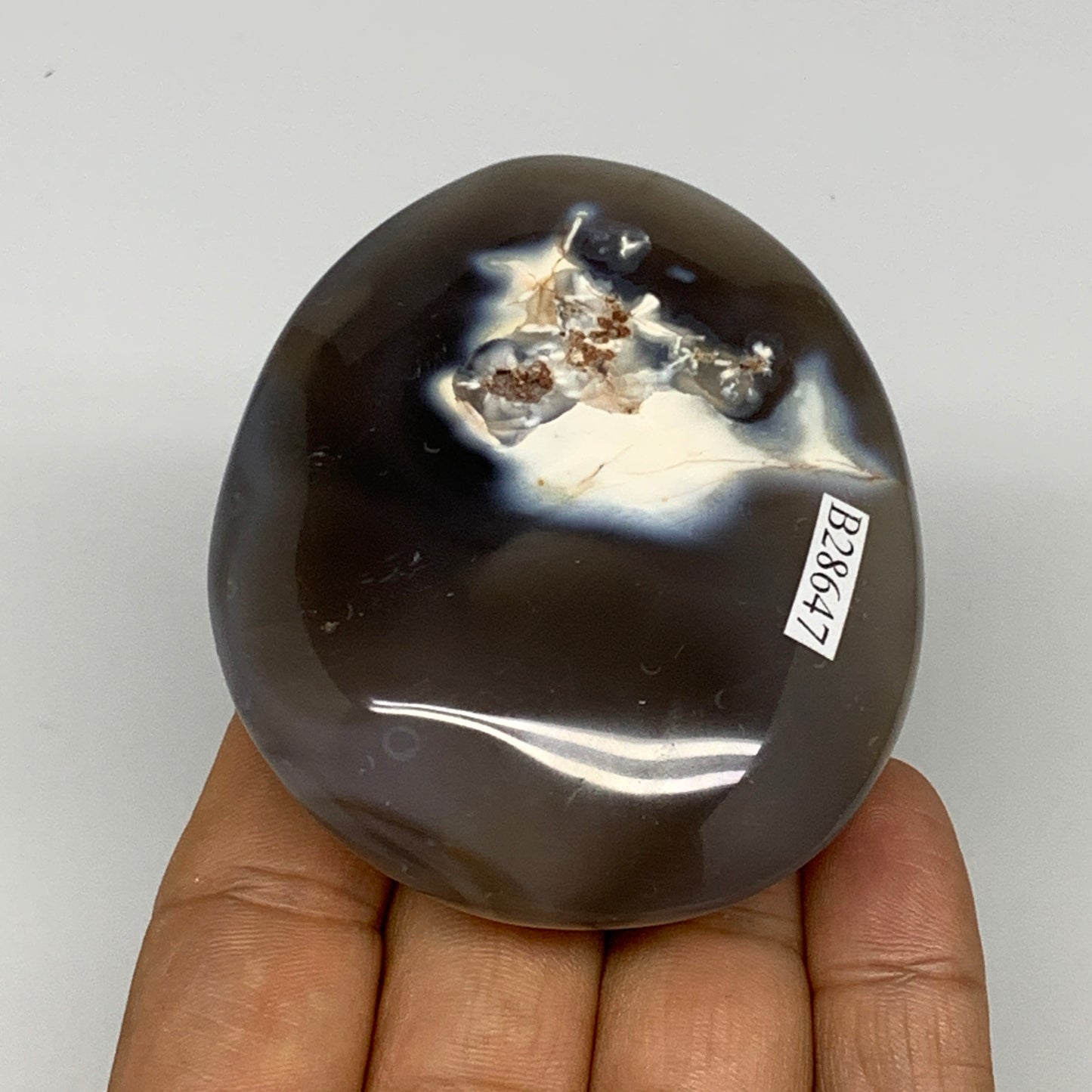 152.3g, 2.8"x2.4"x1" Orca Agate Palm-Stone Reiki Energy Crystal Reiki, B28647
