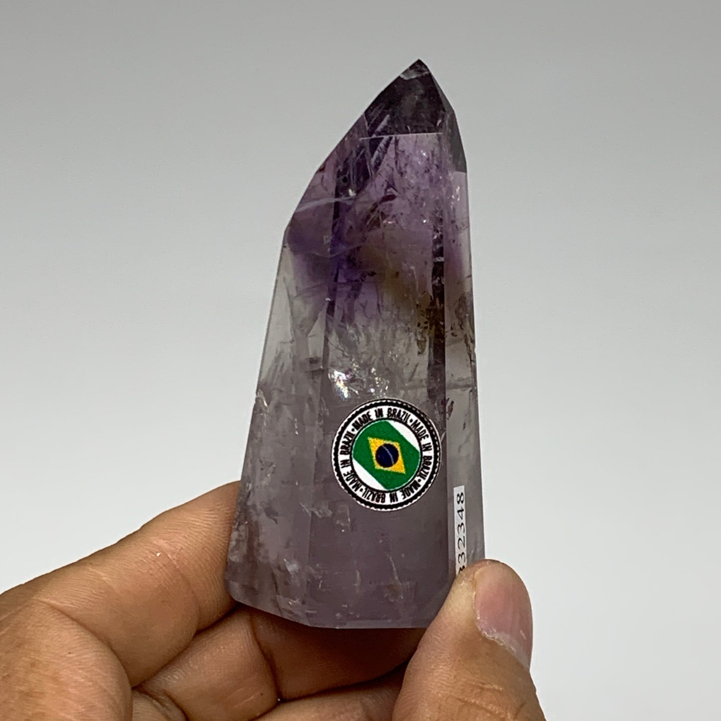 98.7g, 2.9"x1.4"x1.2", Natural Amethyst Tower Point Obelisk @Brazil, B32348