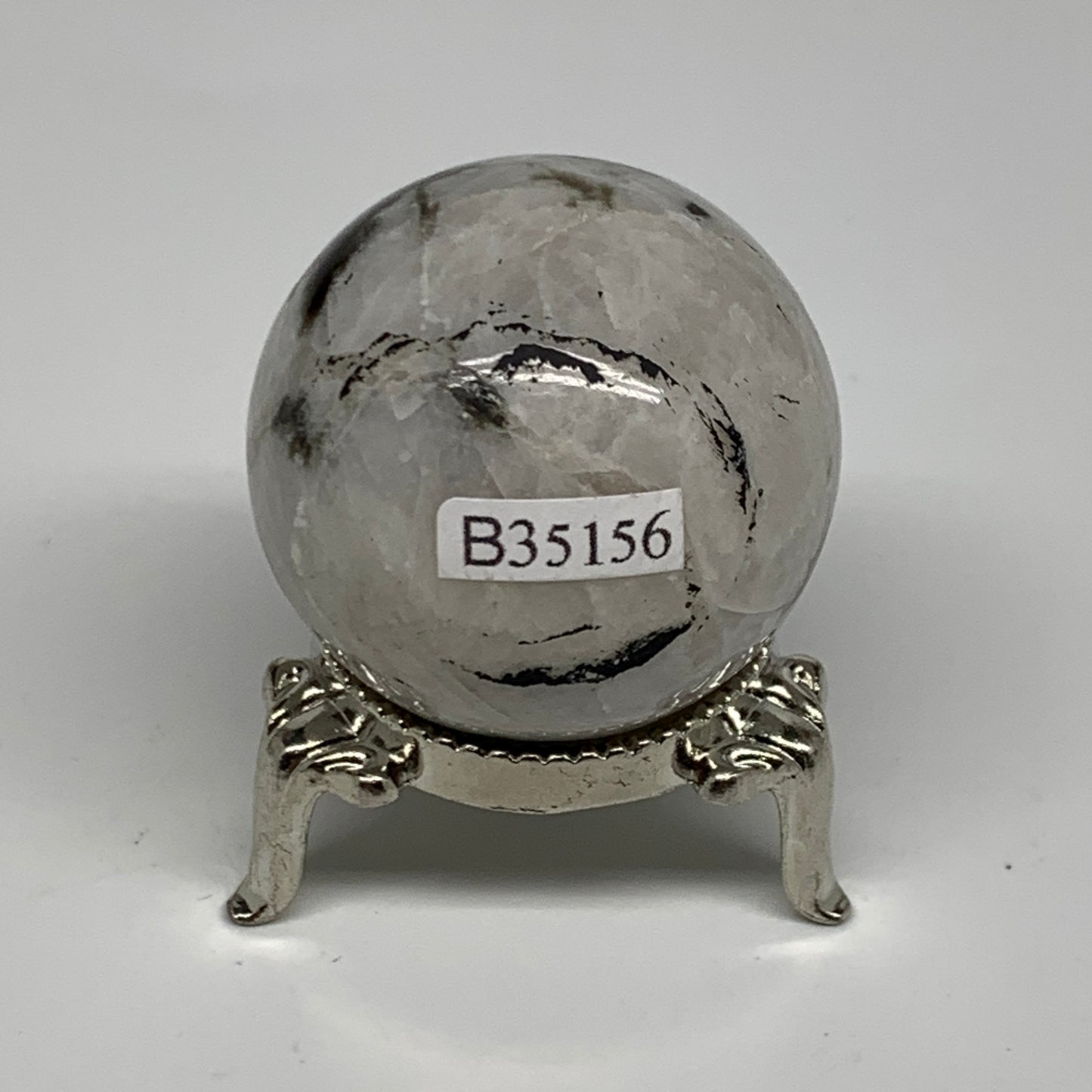 73.2g, 1.5"(38mm), Natural Rainbow Moonstone Sphere Ball Gemstone, B35156