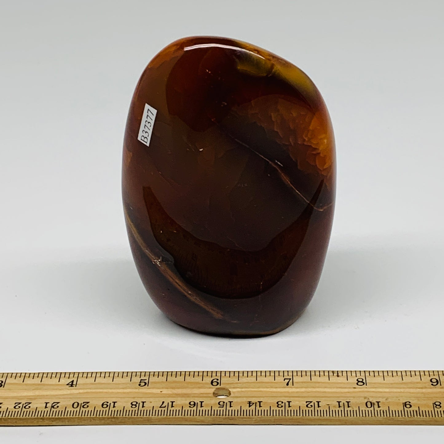 1.5 lbs, 4.9"x3"x1.9"Natural Red Carnelian Freeform Polished Gemstone, B37377