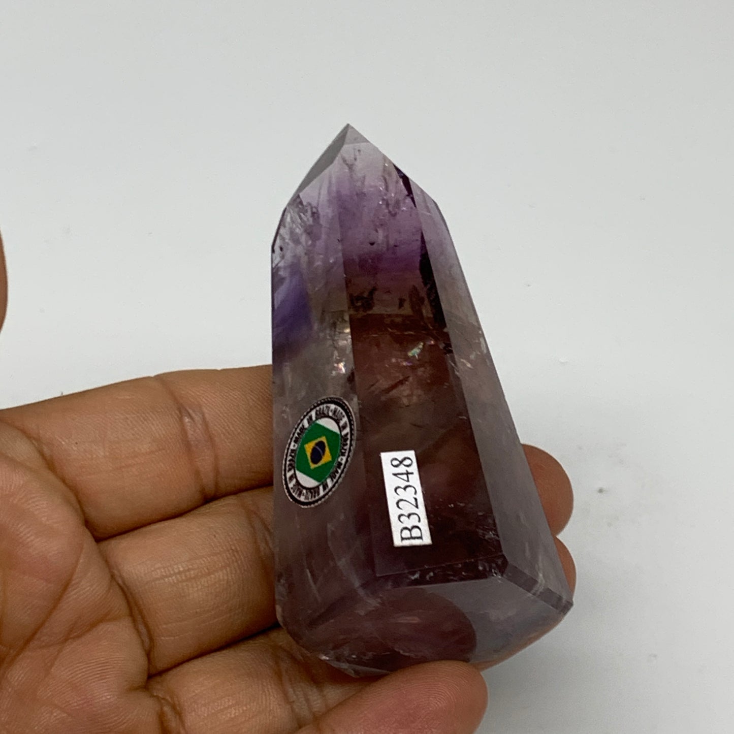 98.7g, 2.9"x1.4"x1.2", Natural Amethyst Tower Point Obelisk @Brazil, B32348