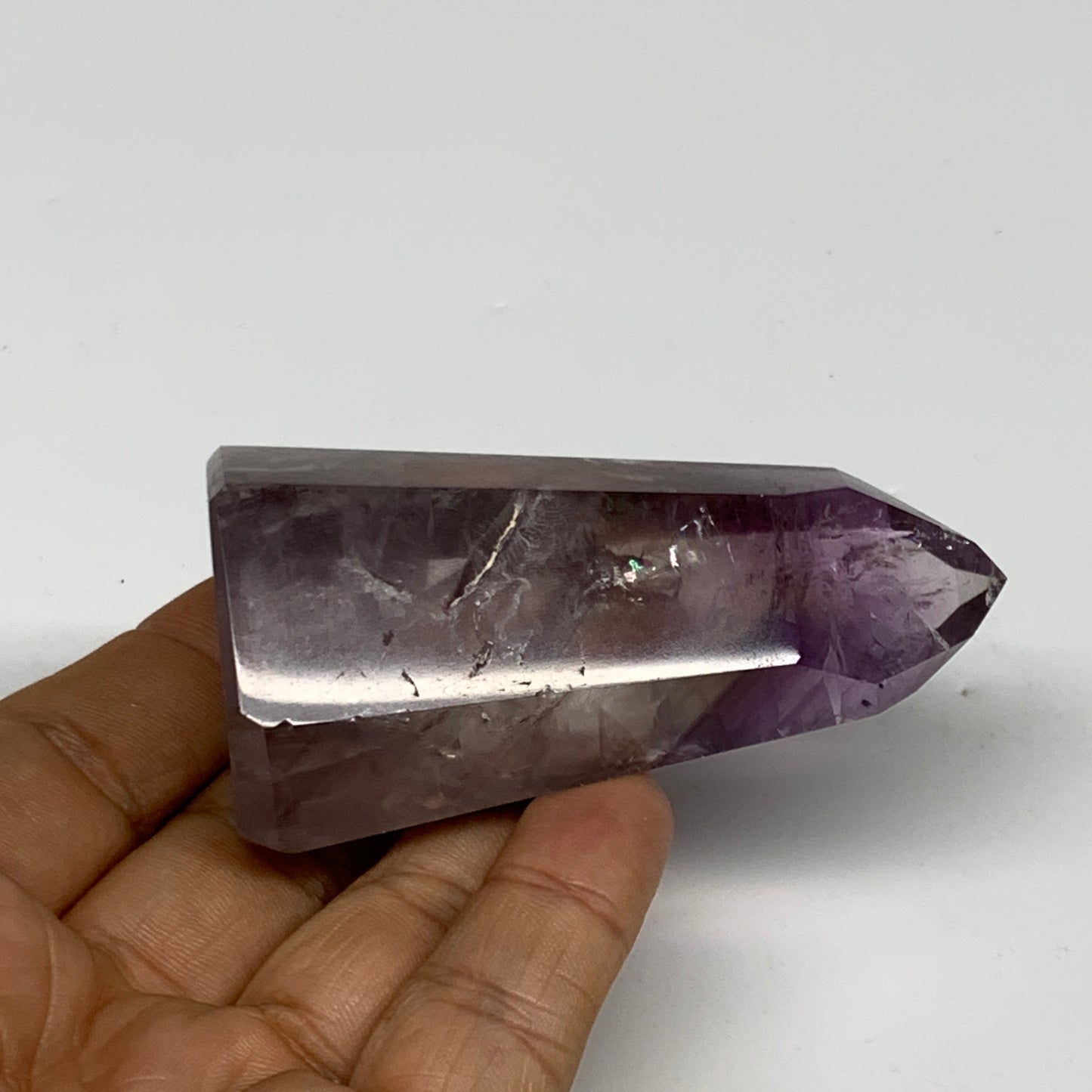 98.7g, 2.9"x1.4"x1.2", Natural Amethyst Tower Point Obelisk @Brazil, B32348