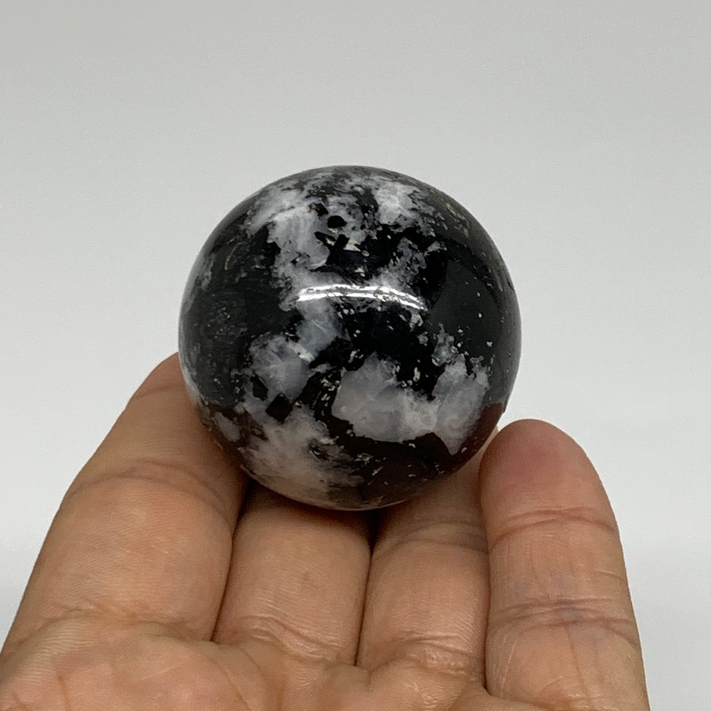 93.2g, 1.6"(40mm), Natural Rainbow Moonstone Sphere Ball Gemstone, B35157