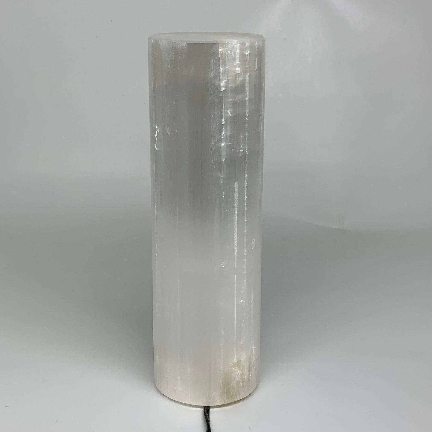 8.1 lbs, 11"x3.5" Cylinder Selenite (Satin Spar) Lamp Tower W/Chord, B35822