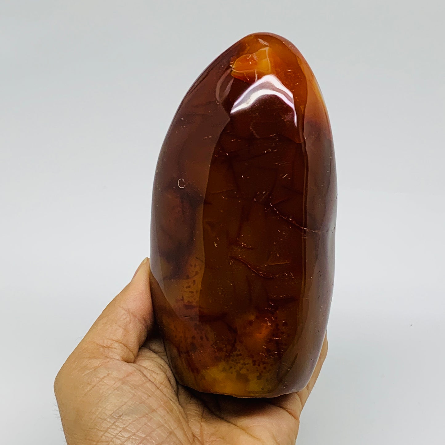 1.7 lbs, 5.2"x2.8"x2.1"Natural Red Carnelian Freeform Polished Gemstone, B37378