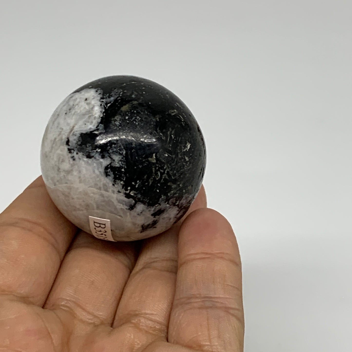 93.2g, 1.6"(40mm), Natural Rainbow Moonstone Sphere Ball Gemstone, B35157