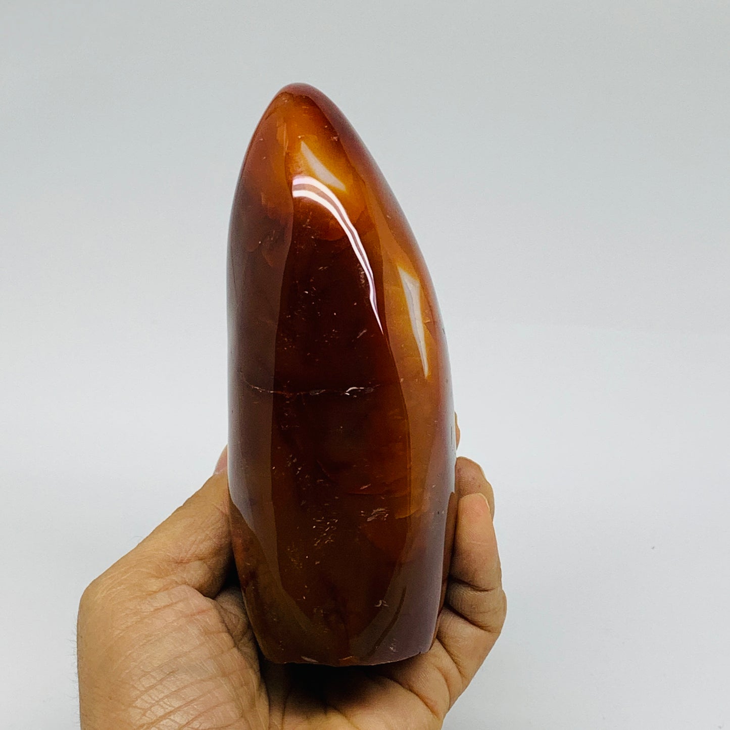 1.7 lbs, 5.2"x2.8"x2.1"Natural Red Carnelian Freeform Polished Gemstone, B37378